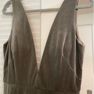 BHLDN Jenny Yoo Logan Velvet Dress, Sage, Size 10